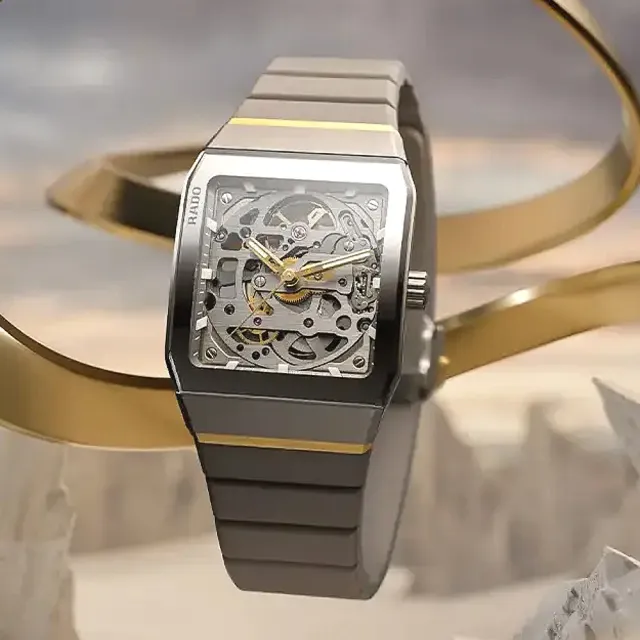 【Rado 雷達表】廣告熱賣Anatom Skeleton方拱形電漿高科技陶瓷鏤空腕錶32.5㎜ R01(R10206109)