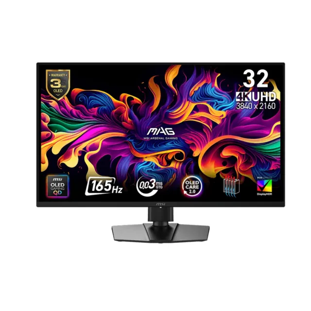 【MSI 微星】MAG 322UP QD-OLED E16 32型 165Hz 4K 電競螢幕(0.03ms/QD-OLED/HDR400)