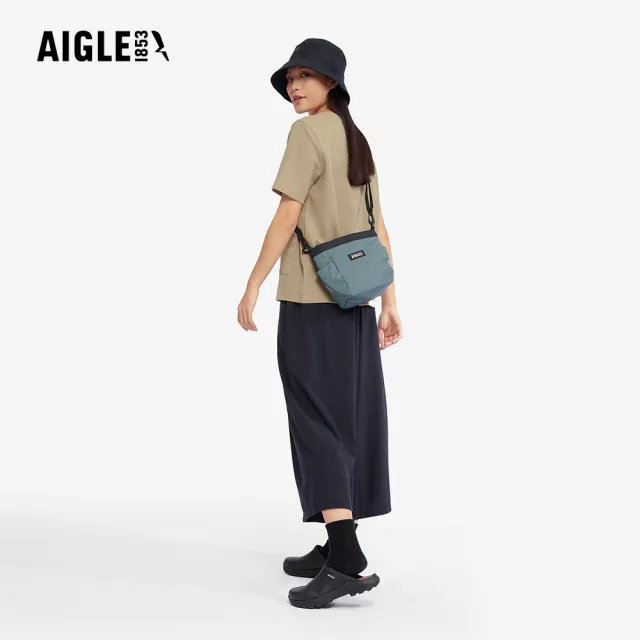 【AIGLE】3L 防潑小側背束口包｜AG-5P513A117 灰綠(防水包 斜背包 防潑水斜背包 水桶包)