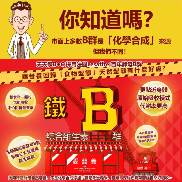【愛營養 iNutrition】天天裝B - 酵母綜合維生素B群+C - 6盒優惠組(60粒/盒;6盒優惠組)