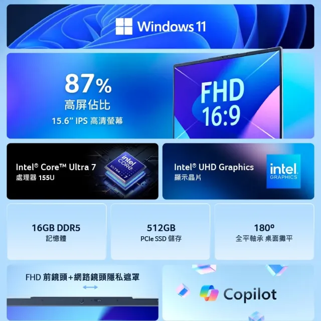 【Acer 宏碁】15.6吋Ultra 7輕薄AI效能筆電(Aspire Lite/AL15-54P-761A/Ultra 7-155U/16G/512G/W11)