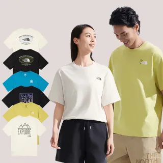 【The North Face】北面男女款純棉/吸濕排汗印花短袖T恤 (多款任選)