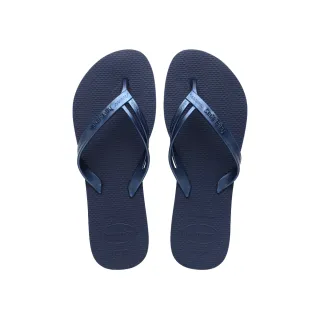 【havaianas 哈瓦仕】拖鞋 女鞋 夾腳拖 素色款 Elegance 質感藍 4148801-0555W (哈瓦士)
