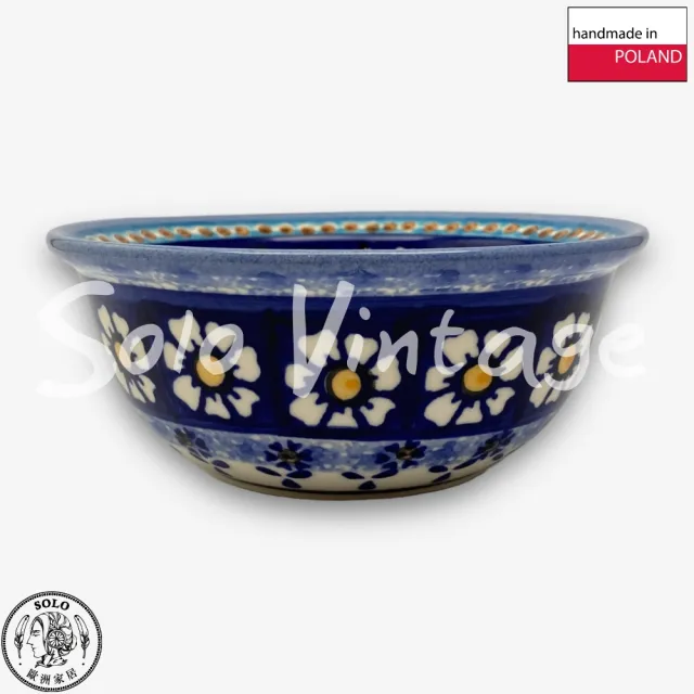 【波蘭陶】SOLO歐洲家居 正版原裝 波蘭原廠手繪 Wiza 14CM 飯碗 小碗 點心碗 早餐碗 藍洋柑橘系列