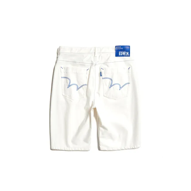 【EDWIN】男裝 EDGE JERSEYS 迦績合身牛仔短褲(白色)