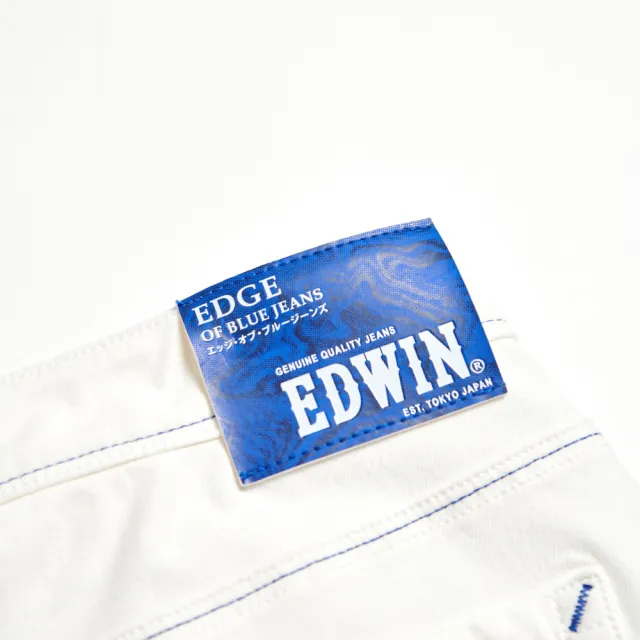 【EDWIN】男裝 EDGE JERSEYS 迦績合身牛仔短褲(白色)