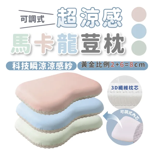 【PeNi 培婗】馬卡龍荳枕 60x40x(6+2)cm x1  +  居家小雲厚床墊 單人加大105x188cm x1+枕套