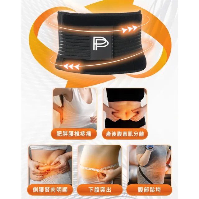 【PP 石墨烯】石墨烯魔塑強力腰夾2入(支撐舒緩保護腰椎)