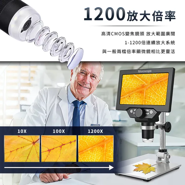 1200倍數位顯微鏡 電子顯微鏡 高清顯微鏡 放大顯微鏡 生物觀察鏡 放大鏡 實驗顯微鏡 165-MSP1200