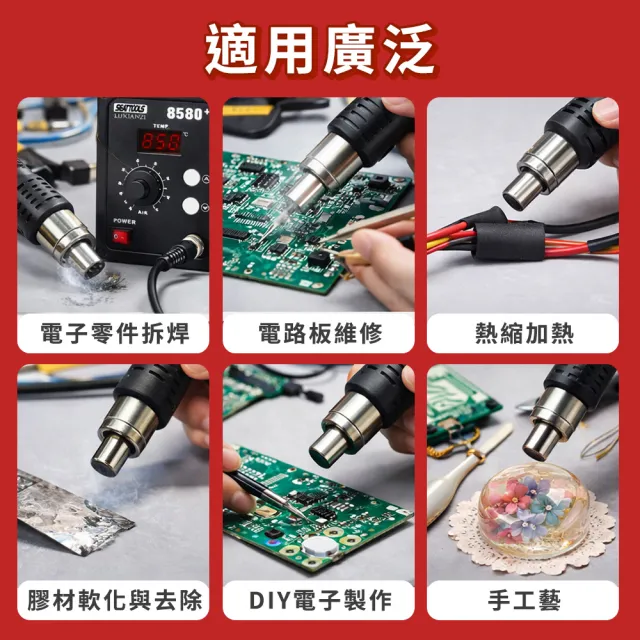 封口 熱烘槍 吹風機 手工藝 收縮膜 包膜工具 電工工具 調溫風槍 630-HG858D+(數位熱風槍 熱風機)