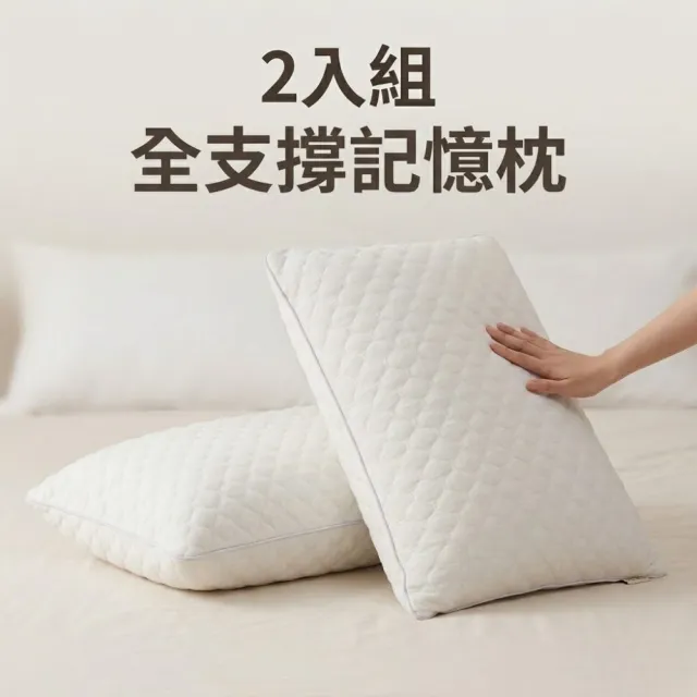 【青鳥家居】2入組全支撐羽絲絨記憶枕頭(高枕/低枕)