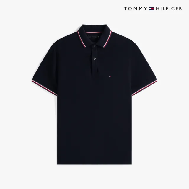 【TOMMY HILFIGER】官方旗艦館Tommy 滾邊設計經典 Polo 衫_藍色