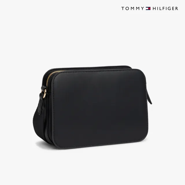 【TOMMY HILFIGER】官方旗艦館標誌飾帶相機包_黑色