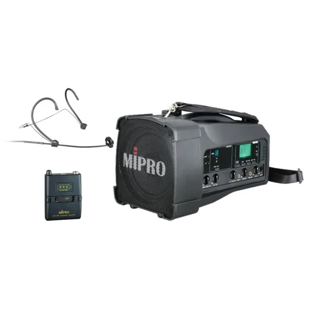 【MIPRO】MA-100 單頻道迷你無線喊話器5.8G 配1頭戴無線麥克風58T