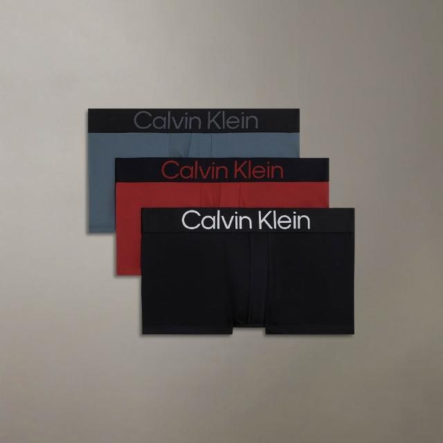 【CALVIN KLEIN】官方旗艦館CK 3 件套組對比標誌低腰平口內褲_紅色