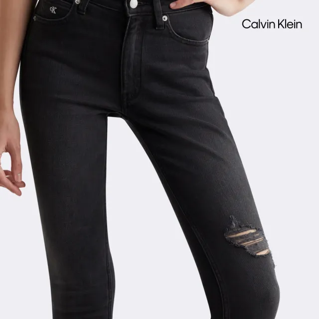 【CALVIN KLEIN】官方旗艦館CKJ 010 仿舊高腰緊身九分牛仔褲_藍色