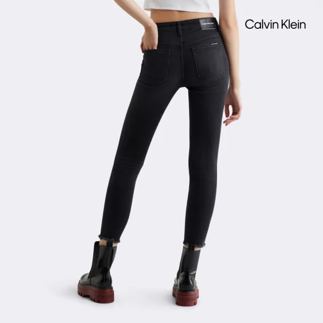 【CALVIN KLEIN】官方旗艦館CKJ 010 仿舊高腰緊身九分牛仔褲_藍色