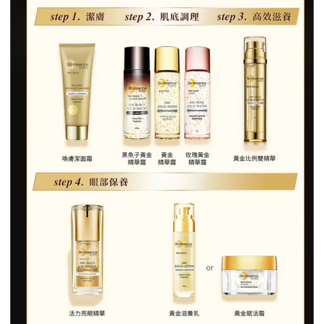 【Bio-essence 碧歐斯】新升級BIO金萃玫瑰黃金精華露100ml(3入組)