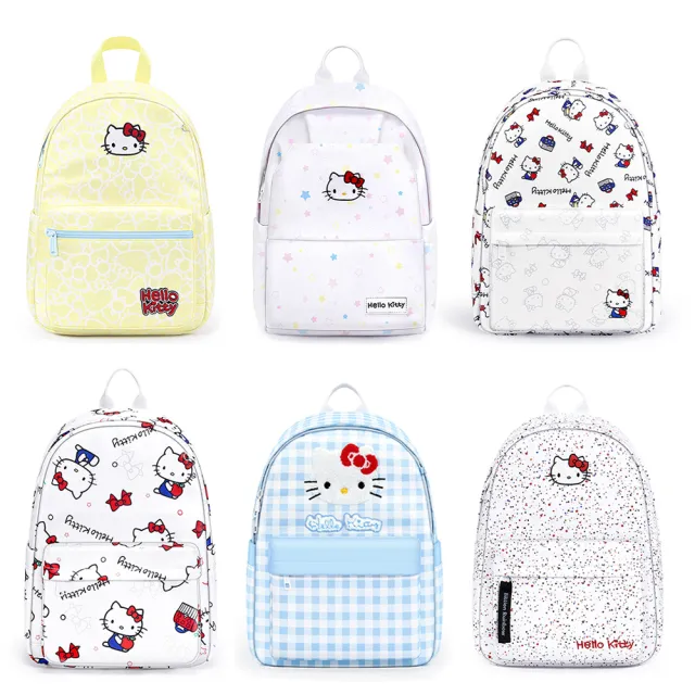 【HELLO KITTY】可愛滿版印花造型多分層輕便休閒後背包-多款可選