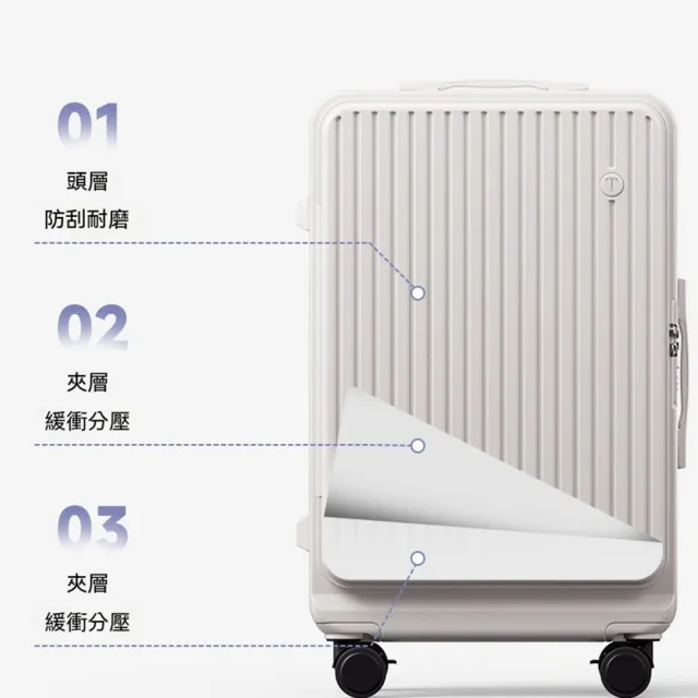 【Quality 聚家】行李箱 側開蓋拉桿箱 大容量旅行箱 26寸44*29*70CM 可擴容 多功能密碼皮箱