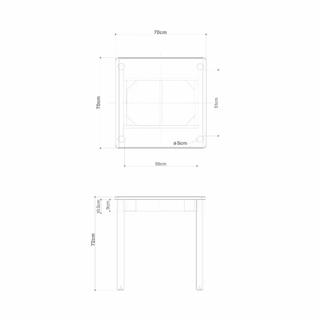 【MUJI 無印良品】木製桌/橡膠木/70*70(大型家具配送)