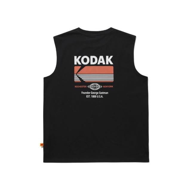 【KODAK Apparel】柯達 男女同款 短袖T恤 復刻Logo背心 無袖T恤 黑色 / KB616003BLK