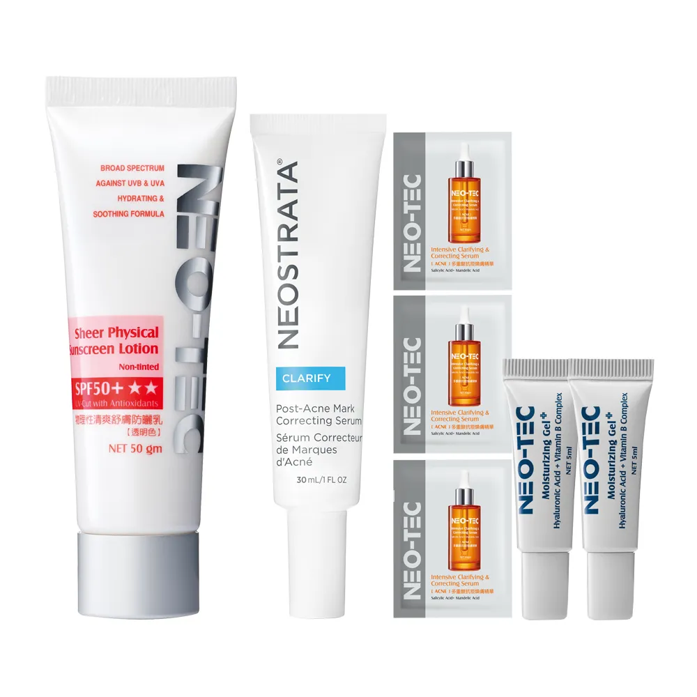 【NeoStrata 妮傲絲翠】敏弱專用美白清爽防曬組(四重擊黑淨斑精華30ml+物理性清爽防曬霜50gm)