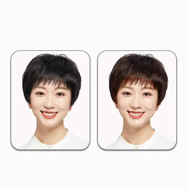 【米蘭精品】現貨限搶 女假髮整頂真髮短假髮透氣假髮片輕量免打理隱形增髮整頂假髮(短瀏海直髮2色74ea8)