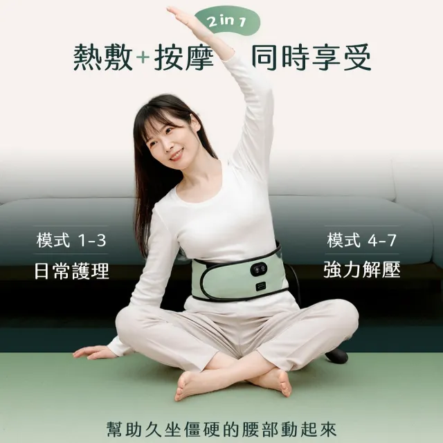 【3ZeBra 三隻斑馬】呼呼腰｜氣囊熱敷腰部按摩器(腰部熱敷 護腰帶 震動按摩)