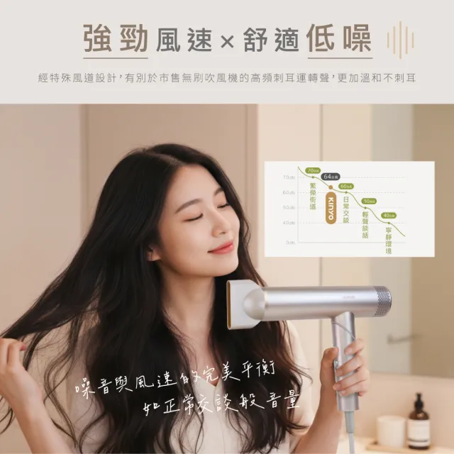 【KINYO】小旋風全球電壓無刷吹風機(MOMO獨家色 可摺疊 附專屬收納袋 四億負離子MKH-1000)