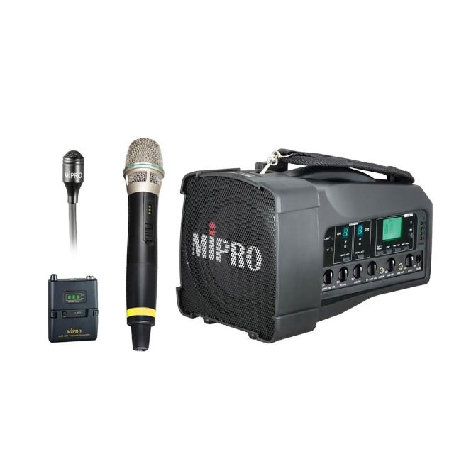 【MIPRO】MA-100D 配1領夾+1手握ACT-58H無線麥克風(5.8G藍芽雙頻道迷你型無線喊話器)