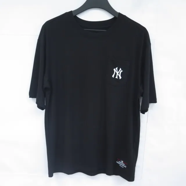 【FANATICS】MLB短袖上衣 紐約洋基隊 刺繡LOGO T恤 (MLBTS500001BK1黑)