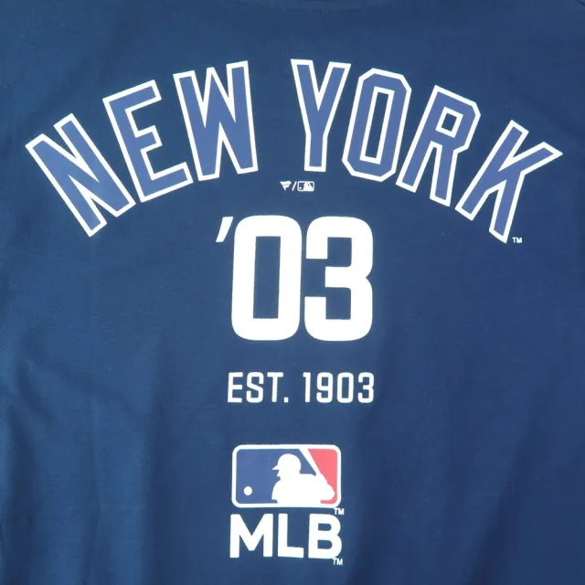 【FANATICS】MLB短袖上衣 T恤 紐約洋基隊 刺繡Logo (MLBTS526113NV1海軍藍)