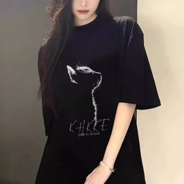 【MU YI YANG 慕衣洋】潮流貓咪韓版寬鬆上衣