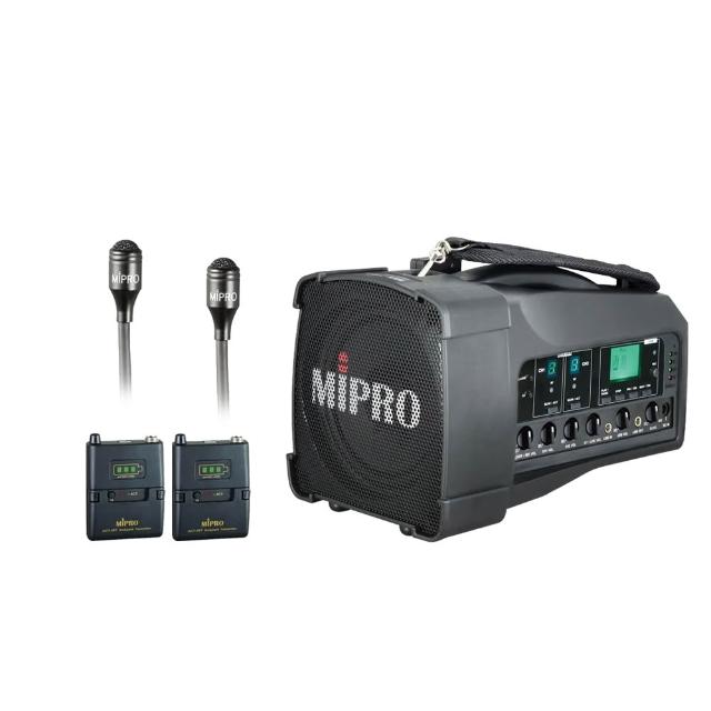 【MIPRO】MA-100D 配2領夾無線麥克風(5.8G藍芽雙頻道迷你型無線喊話器)