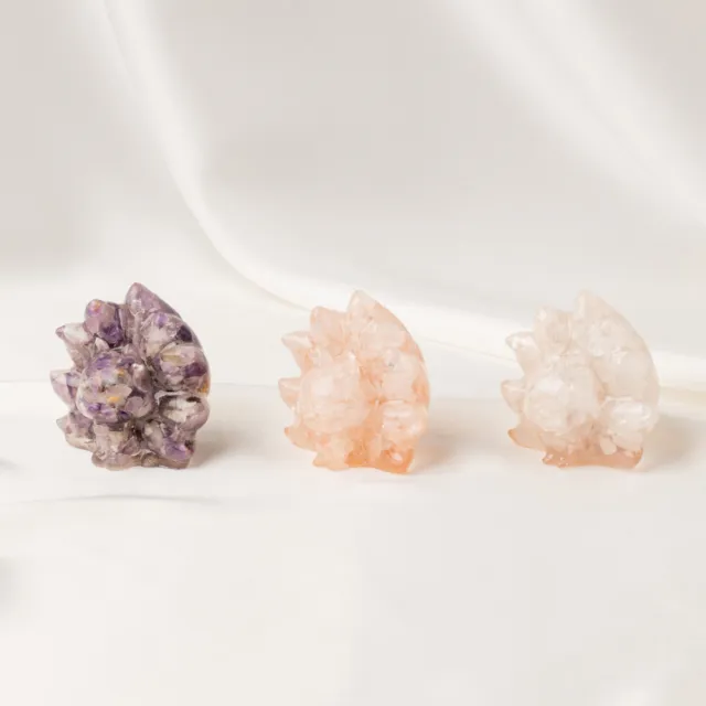 【SPANCONNY 飾品控】開運九尾狐 l 紫水晶 粉水晶 白水晶 l 動物水晶擺件 (智慧貴人/人緣愛情/淨化負能量)