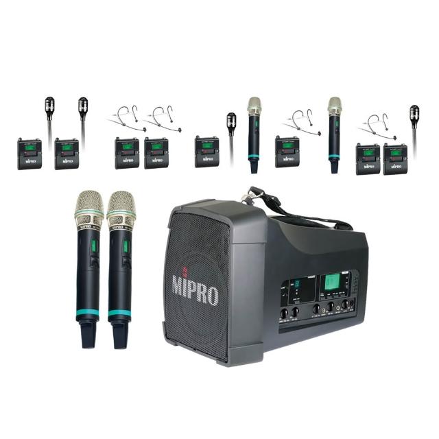 【MIPRO】MA-200D(最新肩掛式5.8G藍芽無線喊話器580H 配件六擇一)