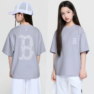 【MLB】童裝 背後大Logo 短袖T恤 Monogram系列 波士頓紅襪隊 (7ATSM1863-43LDM)