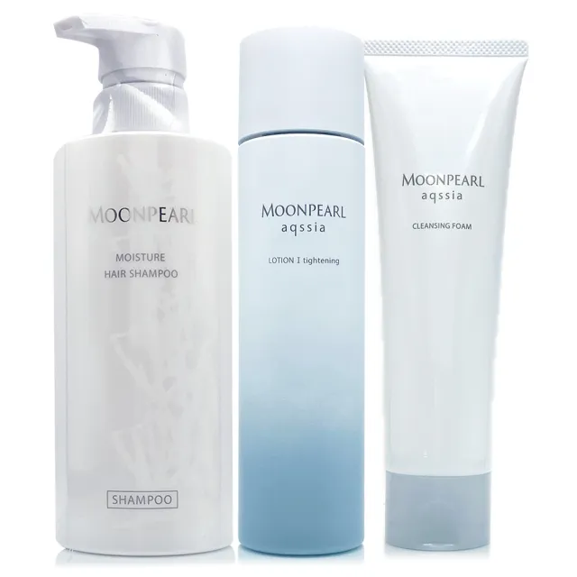 【MIKIMOTO 御木本】MOONPEARL aqssia水珍珠系列化妝水150ml+泡泡洗面乳120g - 贈洗髮乳400ml (專櫃公司貨)