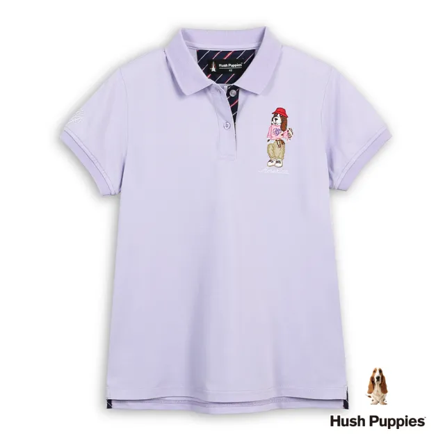 【Hush Puppies】女裝 POLO衫 簡約漁夫帽狗POLO衫 (淺紫 / 63201101)