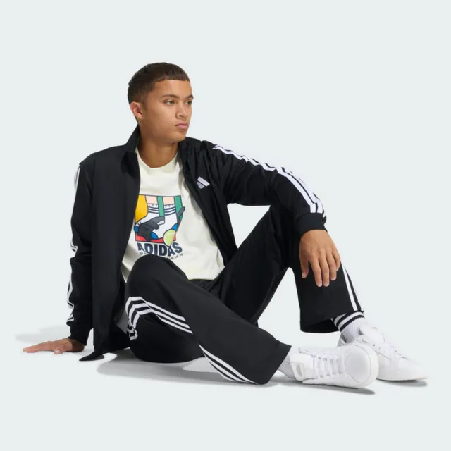 【adidas 愛迪達】M ANI POP PLY T 運動 休閒 短袖 T恤 男 米白 短T 短袖 KE4341