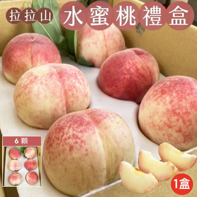 【初品果】拉拉山水蜜桃禮盒6顆x1盒(共6顆_每盒1200g_產地直送_季節限定_企業採購_禮盒)