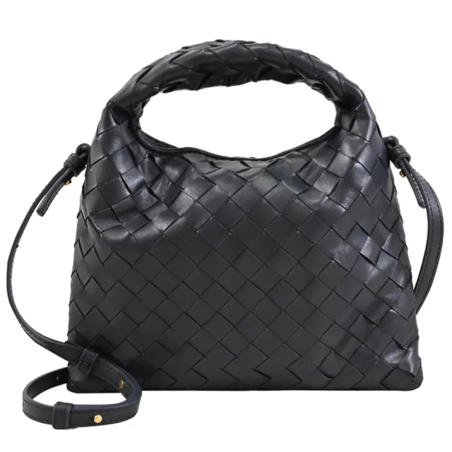 【BOTTEGA VENETA 寶緹嘉】Mini Hop 簡約手工編織牛皮手提包斜背包兩用包(軍綠)