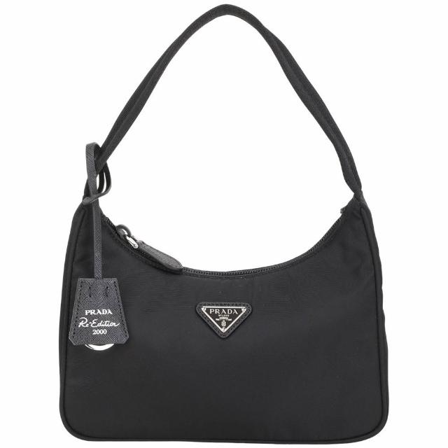 【PRADA 普拉達】Re-Edition 2000 Re-Nylon三角牌尼龍單肩包-黑色