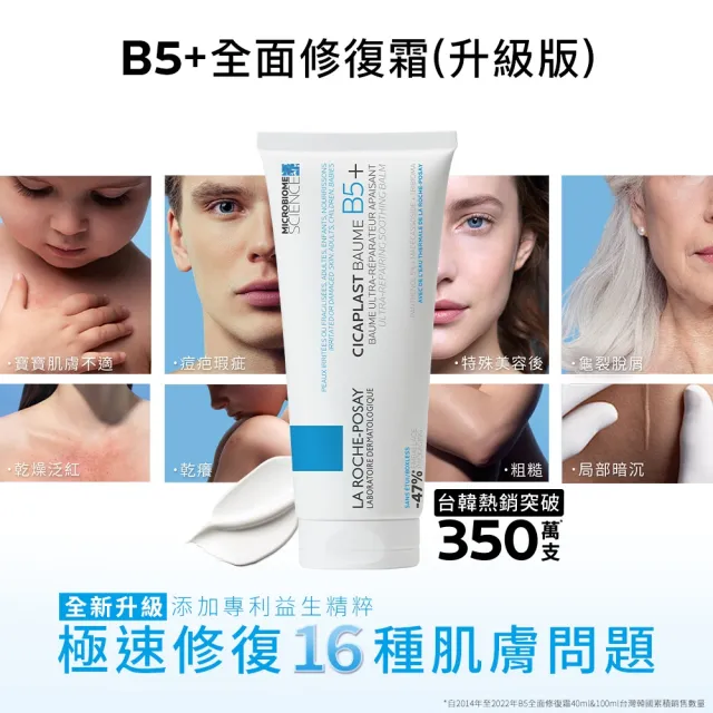 【理膚寶水】超值修復大+小★B5全面修復霜 100ml+B5全面修復霜 40ml_E(乾燥泛紅/暗沉瑕疵)