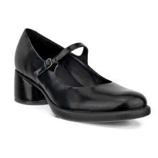【ecco】SCULPTED LX 35 雕塑低奢優雅繫帶中低跟鞋 女鞋(黑色 22250301001)