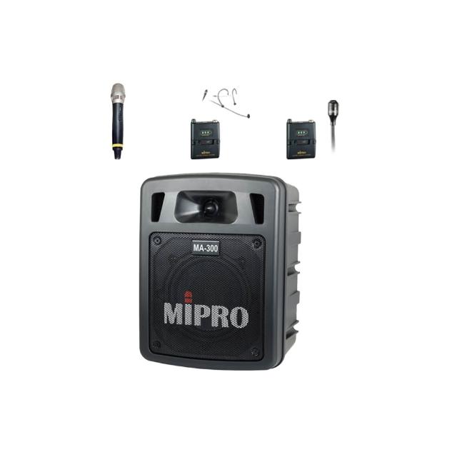【MIPRO】MA-300 最新三代5G藍芽/USB鋰電池手提式無線擴音機 (ACT-32H 配件三擇一)