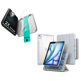 【ESR 億色】iPad Air 11吋 M4/M3/M2 殼膜組-優觸巧拼保護殼+高清鋼化保護貼2片