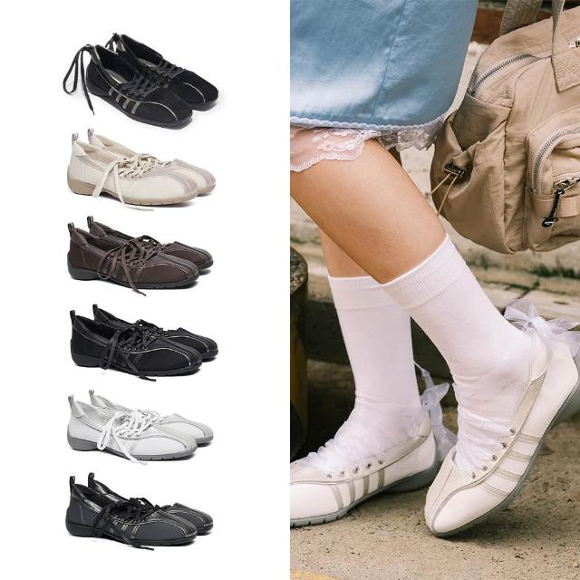 【Rockfish Weatherwear】BLISS LACEUP SNEAKERS 綁帶 運動鞋 芭蕾舞 復古 韓系 黑色 女鞋