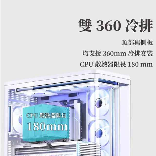 【JONSBO 喬思伯】TK5 雙曲環景機殼 黑/白(ATX/270度超寬景/雙規格背插/10風扇位/雙艙)